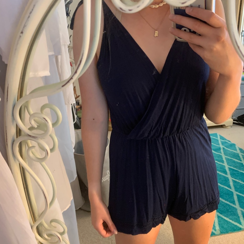Francesca's Navy Romper